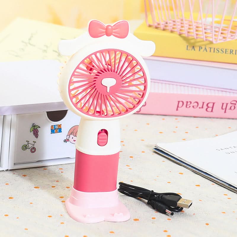 Cute Portable Mini Handheld Fan – Rechargeable USB Cooling Fan with Stand | Zam Zam Gift Center
