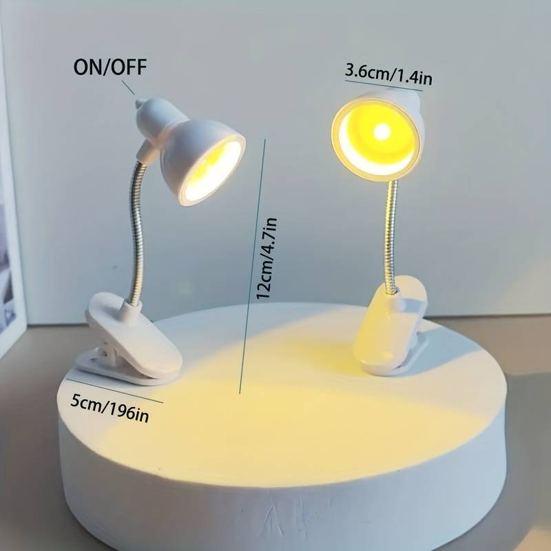 Mini Book Lamp, 360 Rotatable lamp With Clamp, Mini Clip On Study Desk Lamp, Flexible Bedside Table Lighting Lamp, Home Portable Book Clip Lamp