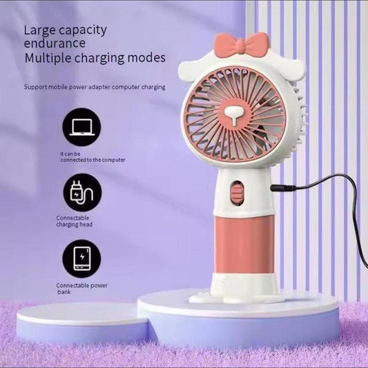 Cute Portable Mini Handheld Fan – Rechargeable USB Cooling Fan with Stand | Zam Zam Gift Center