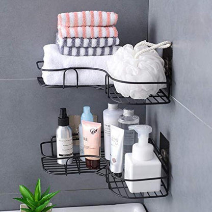 Metal Corner Rack for Bathroom & Kitchen – Space Saving Multi-Purpose Organizer