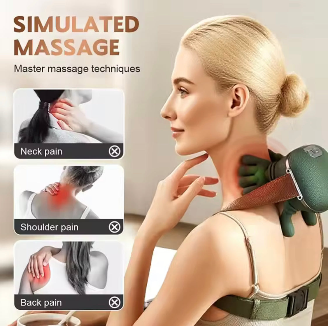 Heated Pillow Neck And Back Massager, Bionic Neck Shoulder Massager, Electric Kneading Muscles Massager