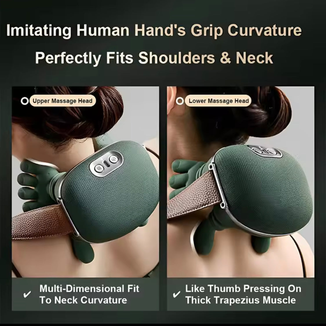 Heated Pillow Neck And Back Massager, Bionic Neck Shoulder Massager, Electric Kneading Muscles Massager
