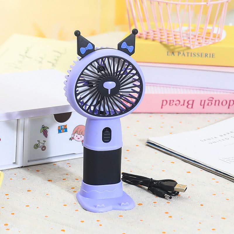 Cute Portable Mini Handheld Fan – Rechargeable USB Cooling Fan with Stand | Zam Zam Gift Center