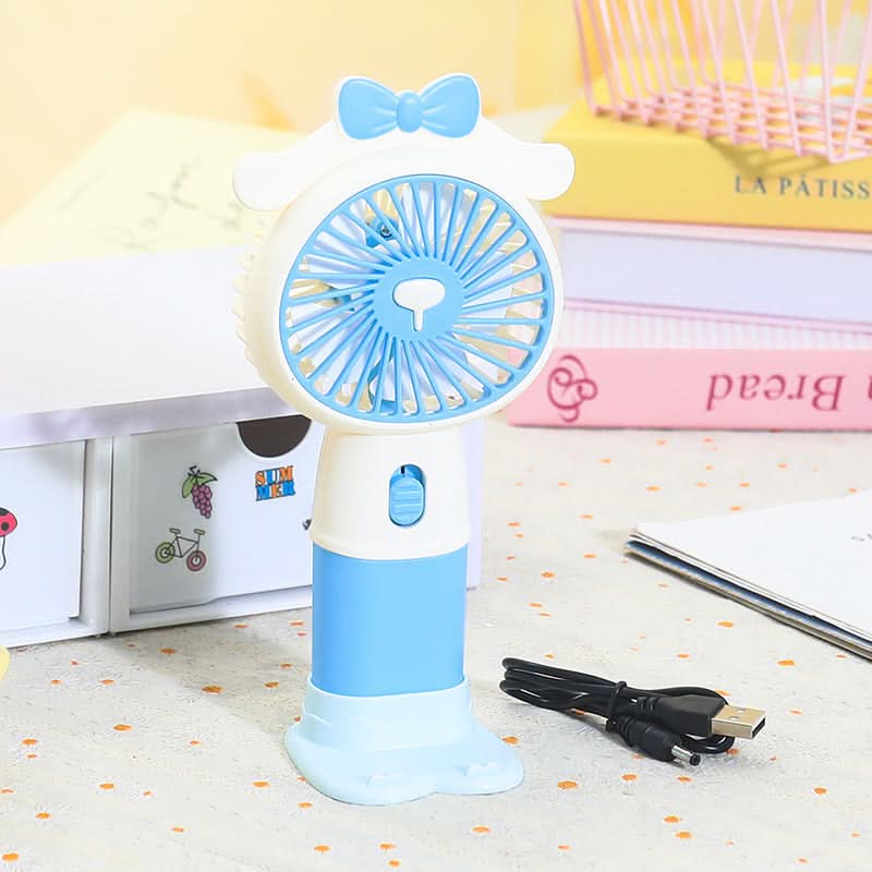 Cute Portable Mini Handheld Fan – Rechargeable USB Cooling Fan with Stand | Zam Zam Gift Center