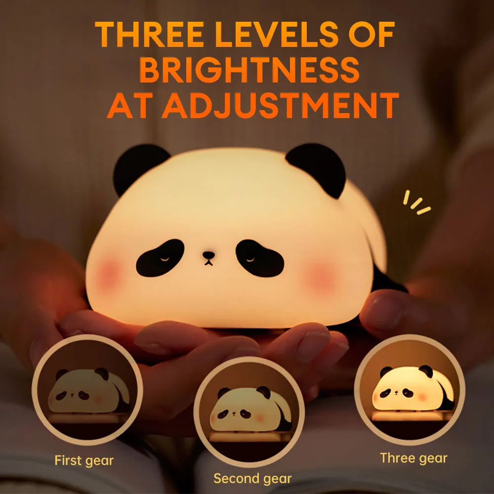 Cute Panda Silicone LED Night Lamp – Soft Touch Rechargeable Bedside Light