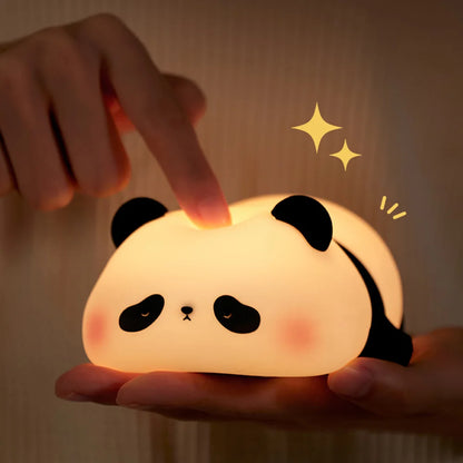 Cute Panda Silicone LED Night Lamp – Soft Touch Rechargeable Bedside Light