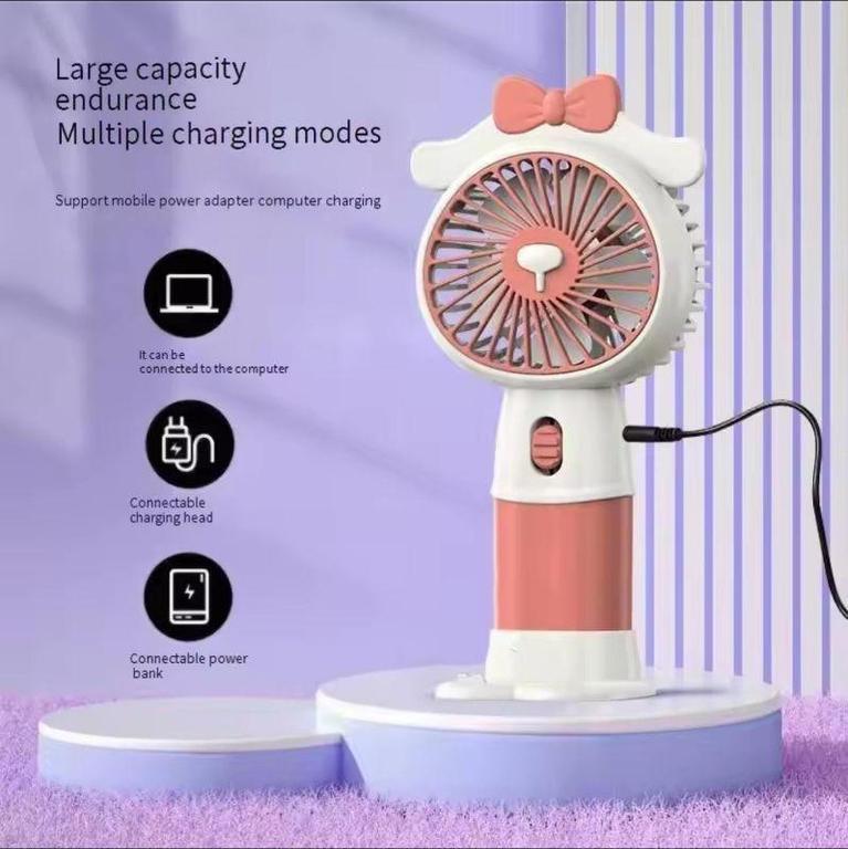 Cute Portable Mini Handheld Fan – Rechargeable USB Cooling Fan with Stand | Zam Zam Gift Center