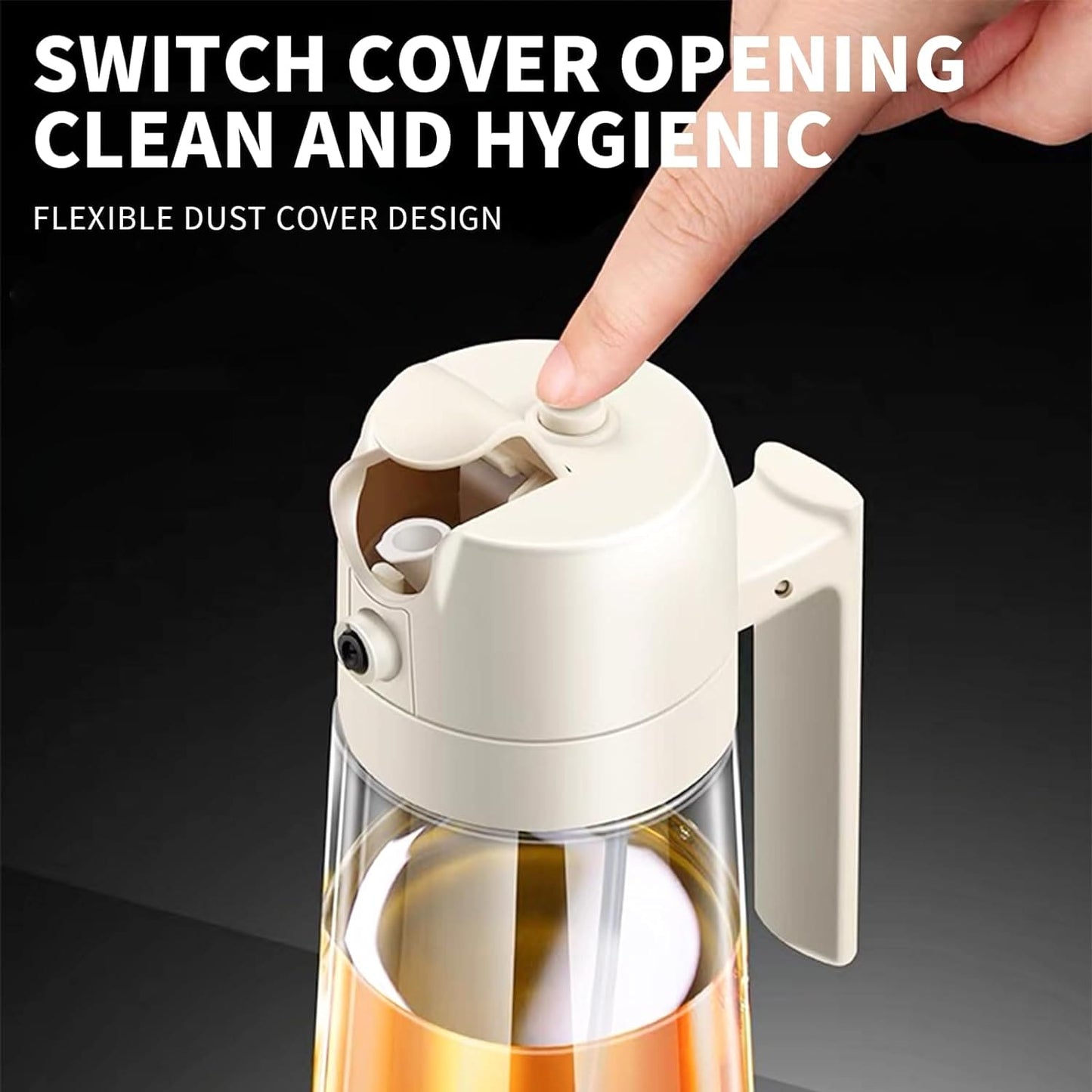 2 In 1 Oil Kettle, Oil Pot, Kitchen Oil Spray Bottle And Dispenser, Glass Oil Bottle For Cooking, Vinegar Soy Sauce Spray Pour Oil Container, Home Barbecue Air Fryer Glass Baking Oil Kettle, Double Function Oil Dispenser And Bottle