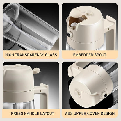 2 In 1 Oil Kettle, Oil Pot, Kitchen Oil Spray Bottle And Dispenser, Glass Oil Bottle For Cooking, Vinegar Soy Sauce Spray Pour Oil Container, Home Barbecue Air Fryer Glass Baking Oil Kettle, Double Function Oil Dispenser And Bottle